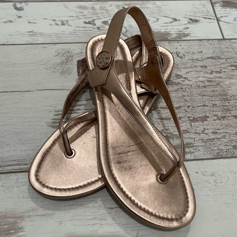 Tory Burch Rose Gold Minnie Travel Thong Sandal 8